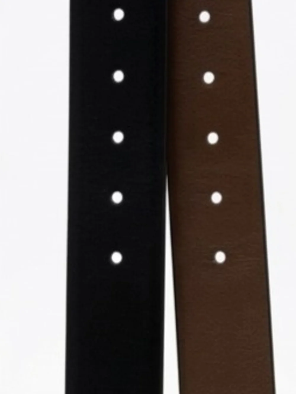 Classic 2 Piece Black/Brown Leather Belt - Men